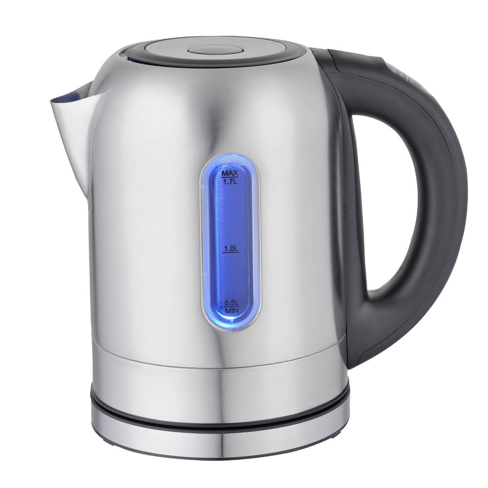 MegaChef 1.7L Electric Tea Kettle with 5 Temperature Presets - Silver
