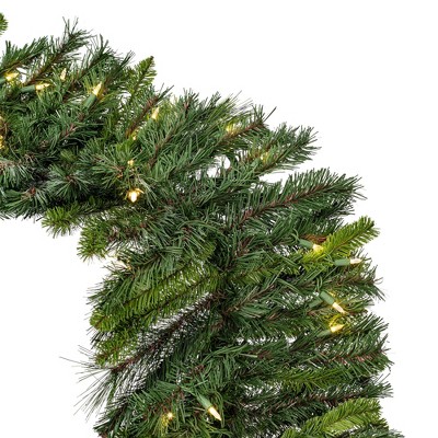 Lush Pine & Ribbon Pre-Lit Christmas Garland - 27in