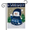 Happy Snowman Burlap Winter Garden Flag Welcome 18" x 12.5" Briarwood Lane - 2 of 4