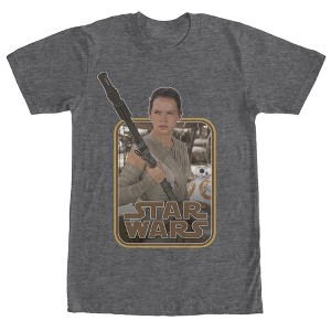 Men's Star Wars The Force Awakens Retro Rey and BB-8 T-Shirt - 1 of 4
