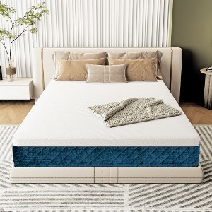 Costway 10'' Jacquard Hybrid Mattress Plush Gel Infused Memory Foam Bamboo Charcoal Queen - 1 of 4