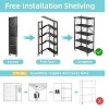 LunaLulinlk 5-Tier Storage Shelving Unit, Metal Shelf, Foldable Storage Shelf with Wheels, Kitchen Shelf with 4 Hooks, No Assembly Required - 4 of 4
