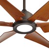 72" Casa Vieja Power Hawk Modern Indoor Outdoor Ceiling Fan with Dimmable LED Light Remote Oil Rubbed Bronze Painted Wood Damp Rated for Patio House - 3 of 4