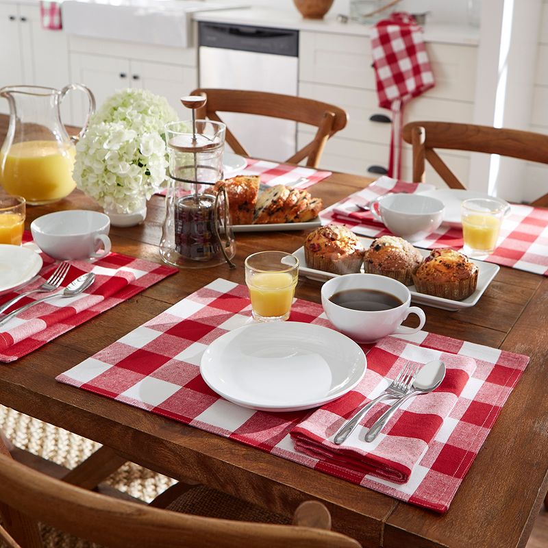 Farmhouse Living Buffalo Check Placemats, Set of 4 - 13" x 19" - Elrene Home Fashions, 2 of 6