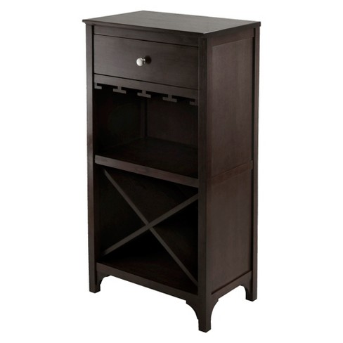 X Shelf Drawer Wine Cabinet Wood Coffee Winsome Target