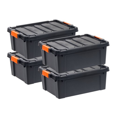 IRIS 60qt 4pk WeatherPro Plastic Storage Bin