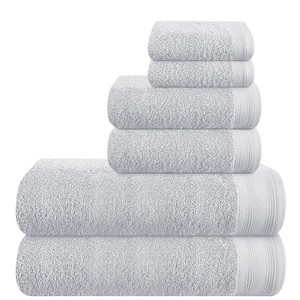 BAGOKIE 6 Packs Cotton Bath Towel Set - 1 of 4