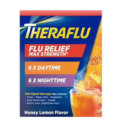 Theraflu Acetaminophen Multi-Symptom Severe Cold Day/Night Powder - Green Tea/Honey Lemon - 12ct_6