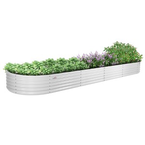 Rbied 12X3X1.5 ft Galvanized Raised Garden Beds Outdoor, Oval Extra Large Metal Planter Box, Anti-Rust & Easy-Setup - 1 of 4