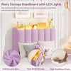 Twin Size Bed Frame with Storage Headboard, Upholstered Platform Bed Frame with 2 Drawers, Wooden Slats Support, No Box Spring Required - 3 of 4