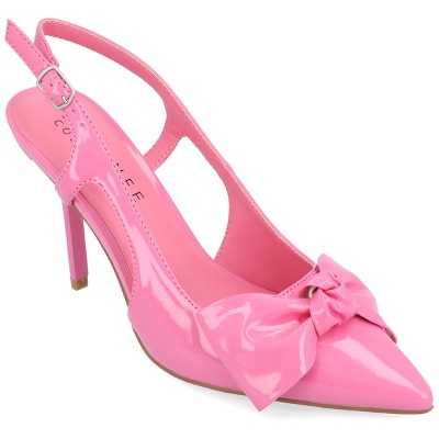 Journee Collection Womens Viera Tru Comfort Foam Mid Heel Pointed Toe Pumps  Pink 6