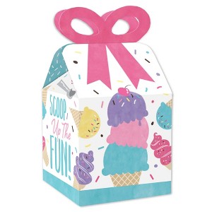 Big Dot of Happiness Scoop Up the Fun - Ice Cream - Square Favor Gift Boxes - Sprinkles Party Bow Boxes - Set of 12 - 1 of 4