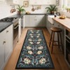 Floral Print Area Rugs Washable Vintage Accent Carpet, Non-Slip Oriental Floor Cover - 2 of 4