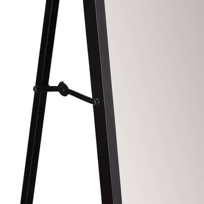 Carmen Black Frameless Freestanding Full Length Mirror, 60x18