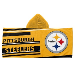 22"x51" NFL Pittsburgh Steelers Liner Youth Hooded Towel - 1 of 3
