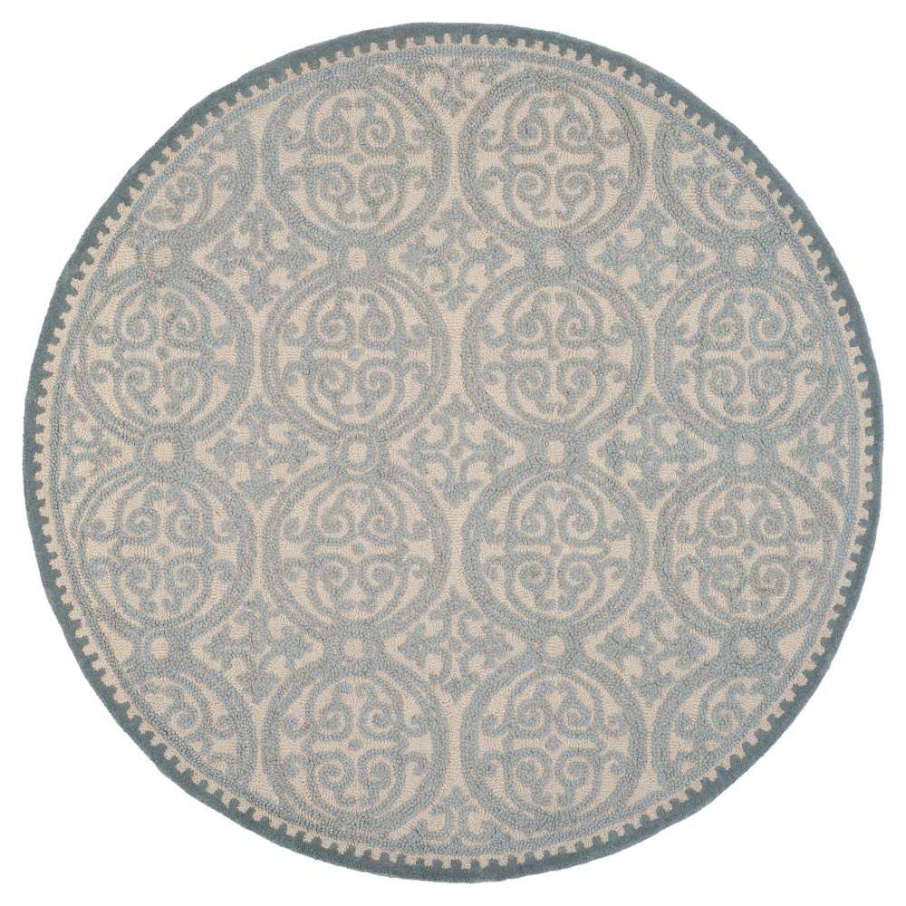 8' Geometric Area Rug Dusty Blue/Cement - Safavieh