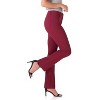 Rekucci Women’s 5 Pocket Straight Leg Pants with Stretch Waistband – Slim Fit Business Casual Trousers - Burgundy, 6 - 2 of 4