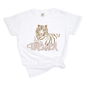 Simply Sage Market Women's Dreamer Tiger Short Sleeve Garment Dyed Tee - 1 of 2