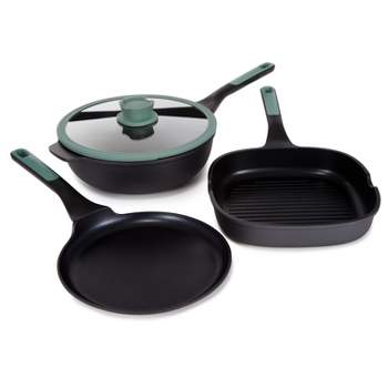 BergHOFF Forest 4Pc Non-stick Cast Aluminum Specialty Cookware Set with Glass Lid