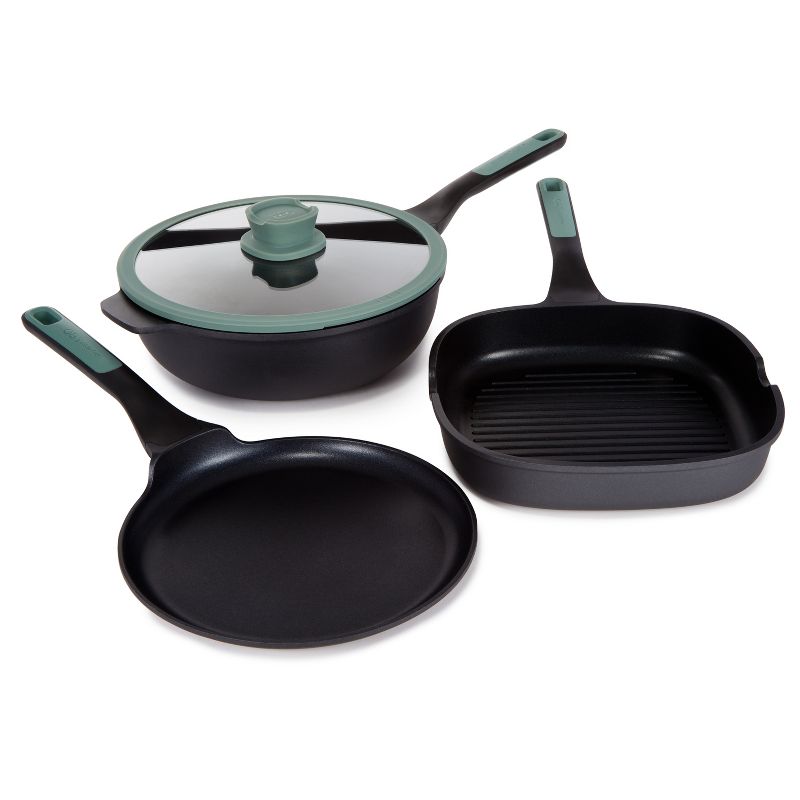 BergHOFF Forest 4Pc Non-stick Cast Aluminum Specialty Cookware Set with Glass Lid, 1 of 8