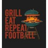Grill, Eat, Repeat, Football Adult Long Sleeve Hoodie - 2 of 2