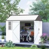 Outsunny Outdoor Storage Shed, Extra Large Metal Garden Shed with Lockable Doors, Cottage Style 4-Pane Window & Vents - 2 of 4