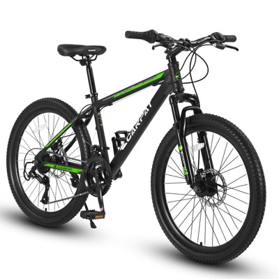 Infurnic Bicycles Mountain Bike, 21 Speeds with Mechanical Disc Brakes, Suspension MTB Bikes for Adult and Teenagers, Green, 71*25*39.3