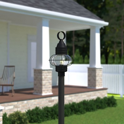 Chatham Textured Black Steel Outdoor Post Light 13"