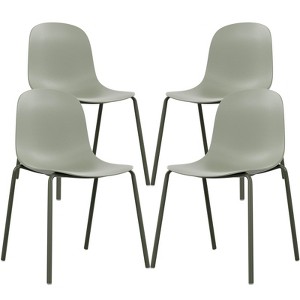 CAVINAS Plastic Dining Chairs Set of 4,Stackable Kitchen Chairs withMetal Legs,Dining Room Chairs for Kitchen,Living Room - 1 of 4