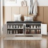 Comfort & Storage Combined: 2-Tier Entryway Bench with Plush Cushion - Features Open Shelf for Easy Shoe Organization - 4 of 4