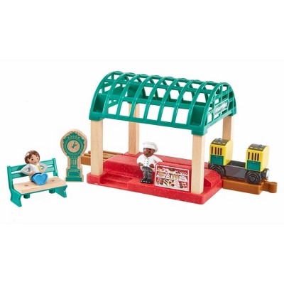 wooden railway station