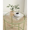 VASAGLE Round Side Table, Glass End Table with Metal Frame, Laurel Green Coffee Table with Modern Style - 4 of 4