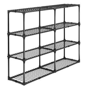 Fontoi Baker's Racks, 4 Tier Wire Shelf with Cover(2 Pack), FreeStanding Metal Storage Rack for Entrance Garage Kitchen Office, Black, 57"*14"*45" - 1 of 4