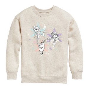 Boys' - Frozen 2 - Anna Elsa Olaf Snow Graphic Long Sleeve Fleece Sweatshirt - 1 of 4