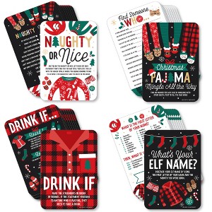 Big Dot of Happiness Christmas Pajamas - 4 Holiday Plaid PJ Party Games - 10 Cards Each - Gamerific Bundle - 1 of 4
