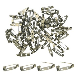 Unique Bargains Durable Multipurpose Iron Badge Brooch Pin Backs Safety Clasp 60 Pcs - 1 of 4