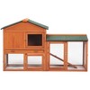 DOMETOUR Large Wooden Rabbit Hutch Indoor and Outdoor Bunny Cage with a Removable Tray and a Waterproof Roof, Orange Red - 2 of 4