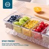 Aoibox Chilled Condiment Tray with 5 Removable Containers, Ice Chilled Organizer, Clear Serving Platter for Fruit, Salad, Food, Bar Accessories - 2 of 4