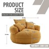 MOONMISS Oversized Barrel Accent Chairs,Round Lazy Sofa with 3 Pillows,Comfy Armchair with Thick Base for Living Room,Bedroom,Apartment - 2 of 4