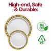 Smarty Had A Party 7.5" White with Black and Gold Royal Rim Plastic Appetizer/Salad Plates (120 Plates) - image 4 of 4