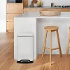 Stainless Steel Trash Can, 3.2 Gallon Lid, Soft Closing Pedal, Fingerprint Resistant, Durable, Suitable for Kitchen Bathroom Trash Can - 2 of 4