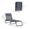 TiramisuBest Folding Chaise Lounge,4-Position Recliner & Breathable Mesh for Beach/Yard/Patio (Gray) - 4 of 4