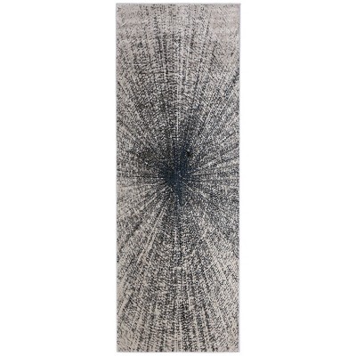 Micah Modern Abstract Ivory/Gray/Blue Area Rug