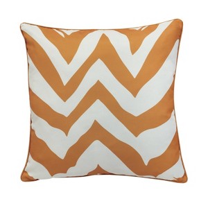 Outdoor Decor by Commonwealth Zig Zag Printed Large Outdoor Pillow Cover 24" x 24" Mustard (Cover Only) - 1 of 4