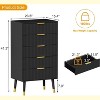 2 PCS 5 Drawer Dresser, Modern Closet Dressers Chest of Drawers, Wood Storage Dresser Chest Cabinet Organizer Unit, Small Fluted Nightstands - 2 of 4