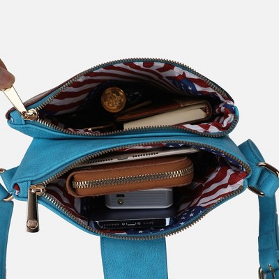 MKF Collection Americana Crossbody Shoulder Bag – Patriotic Fourth of July Purse, Josephine | MKF Collection by Mia K - Beige — фото 5