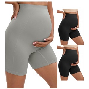 INSPIRE CHIC 3 Packs Women's Maternity High Waist Thigh Slimmers for Under Dresses Comfort Soft Pregnancy Shapewear - 1 of 4