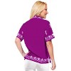 LA LEELA Women's Casual Blouse Shirt Solid Blouses Short Sleeve Button Down Dress Tops Tee Hawaiian Shirts for Women - 2 of 4