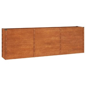 vidaXL Garden Raised Bed Planter - corten Steel Flower Box, Plant Stand, 94.5"x15.7"x30.3", Outdoor Garden/Patio Planter Pot, Rustic Brown - 1 of 4