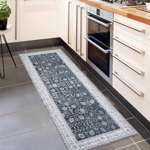 TackView Vintage Rug Thin Washable Rug Soft Distressed Floral Area Rug Oriental Rug with Non Slip Backing - 1 of 4